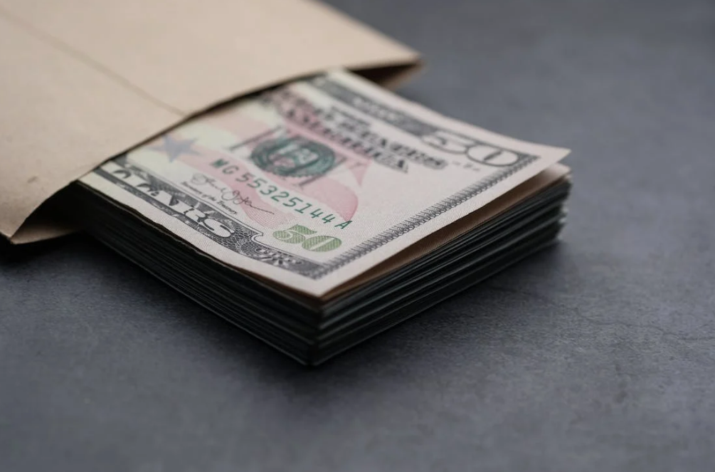 some cash in an envelope