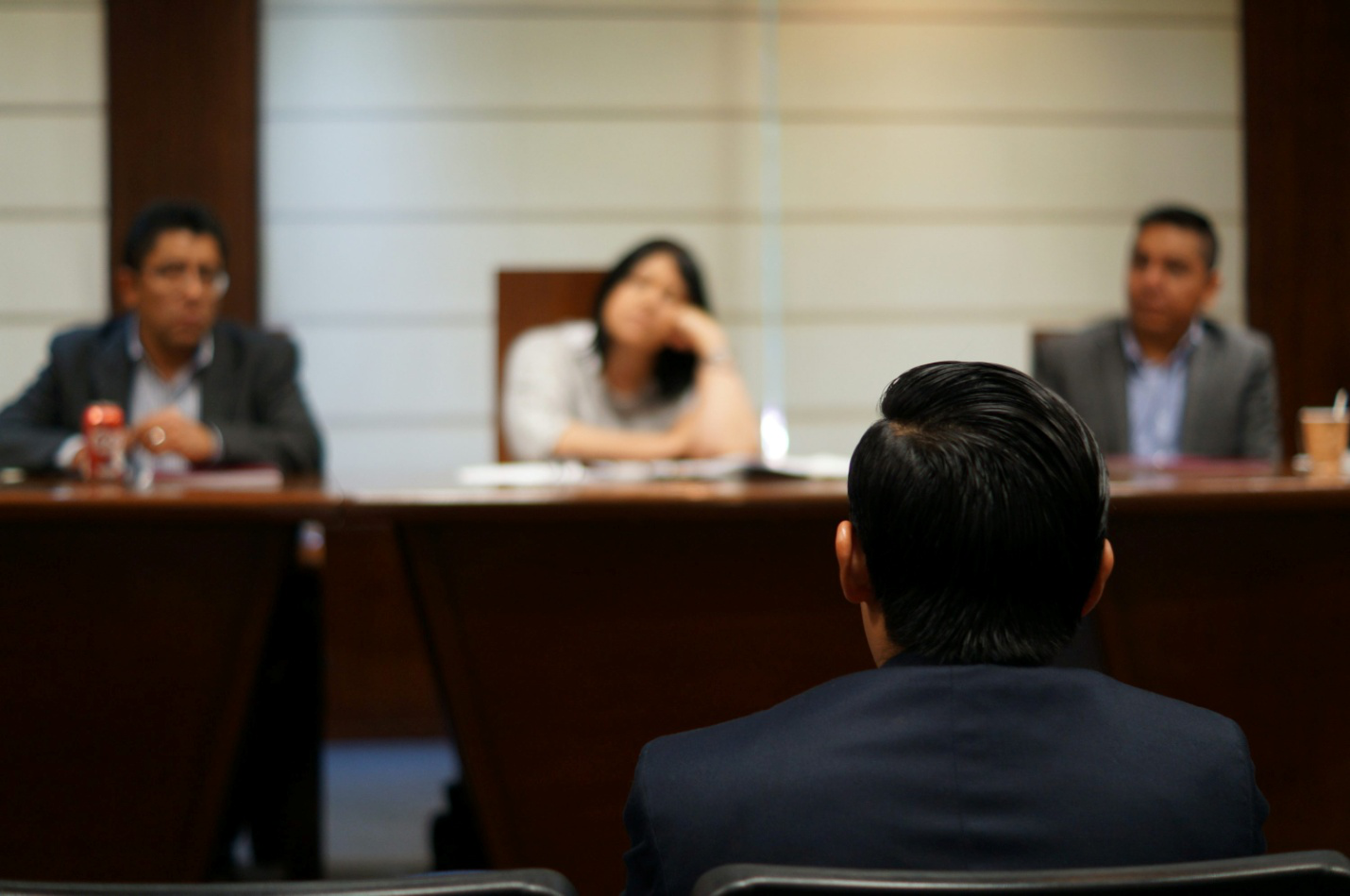 A person in a hearing.